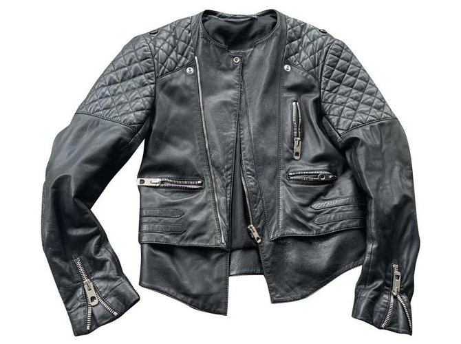Balenciaga Biker jackets Black Lambskin  ref.275663