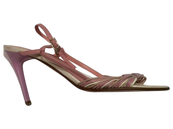 Escada Pastel coloured leather strappy sandals Multiple colors