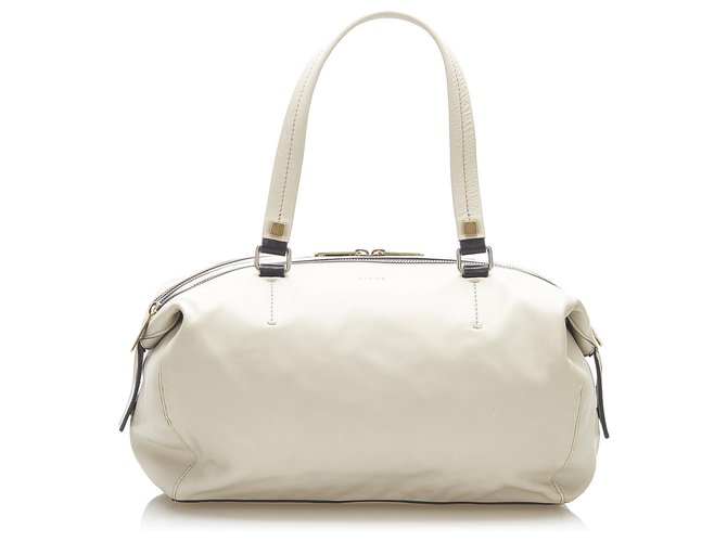 Céline Celine White Leather Shoulder Bag Pony-style calfskin  ref.275719