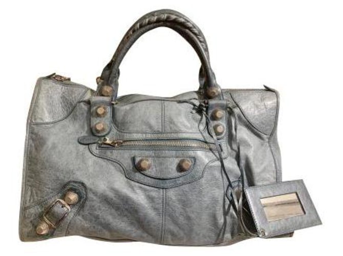 Såkaldte Rummelig overse City Authentic Balenciaga Giant Work bag in storm color Grey Leather  ref.275893 - Joli Closet