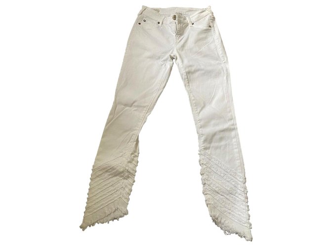 True Religion Jeans elasticizzati bianchi Halle Bianco Cotone Elastan Giovanni  ref.275917