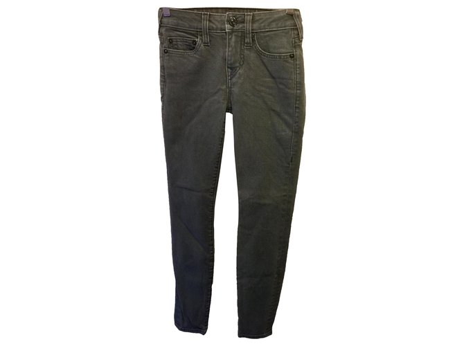 True Religion skinny stretch jeans Dark grey Denim  ref.275922