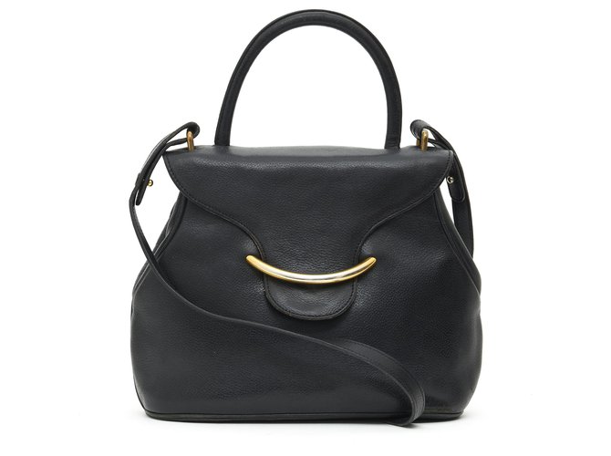 Delvaux BALTIMORE BLACK ADDED STRAP Leather  ref.275949