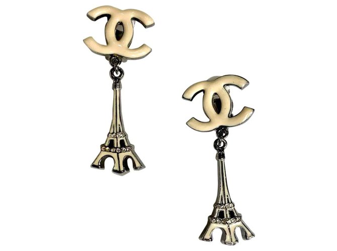 Chanel Earrings Silvery Metal  ref.276015