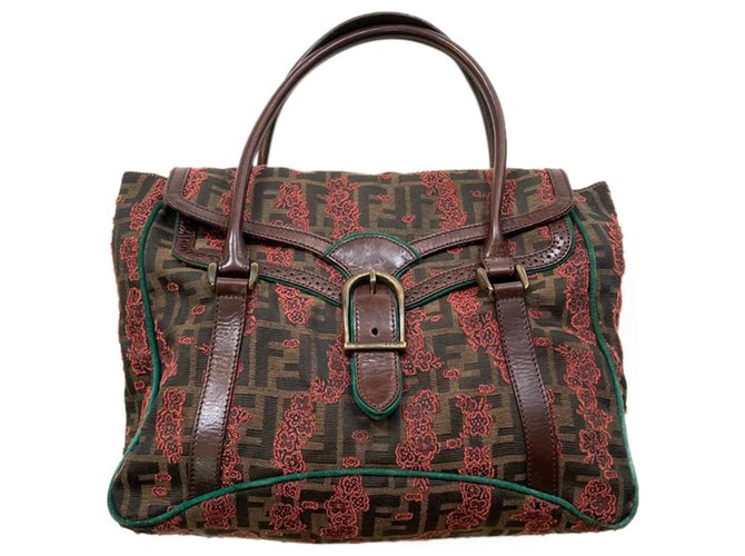 Fendi Handbags Brown Cloth  ref.276035
