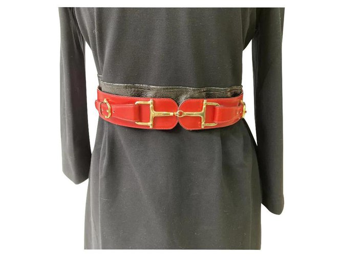 Céline Belts Red Leather  ref.276046