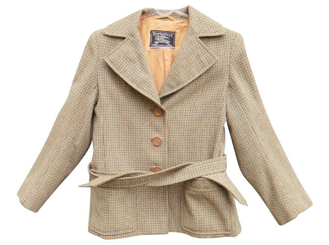 chaqueta vintage de los años sesenta Burberry France t 38 Multicolor Lana  ref.276048