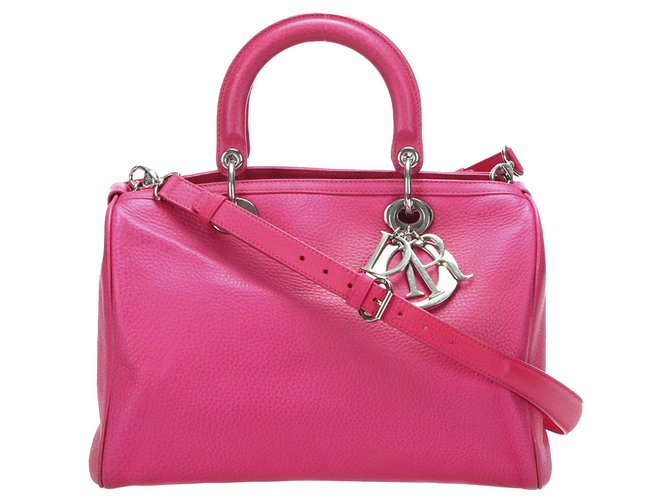 Cartera Dior de piel rosa Cuero Becerro  ref.276116