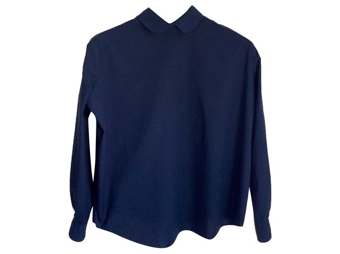 Acne Navy cotton blouse Navy blue  ref.276246