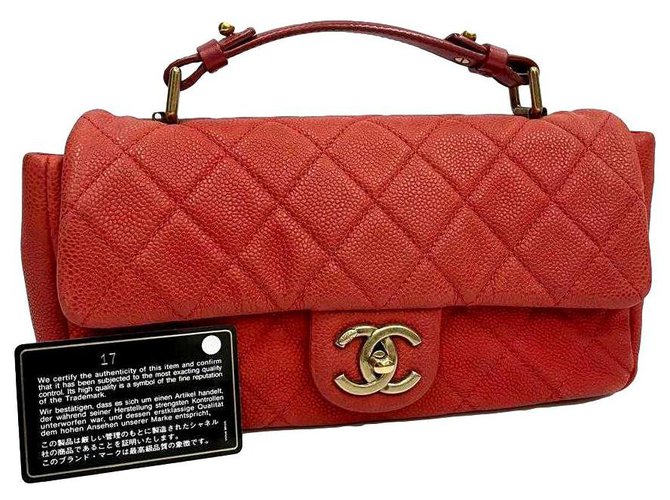 Chanel Classic Flap Vermelho Couro  ref.276250