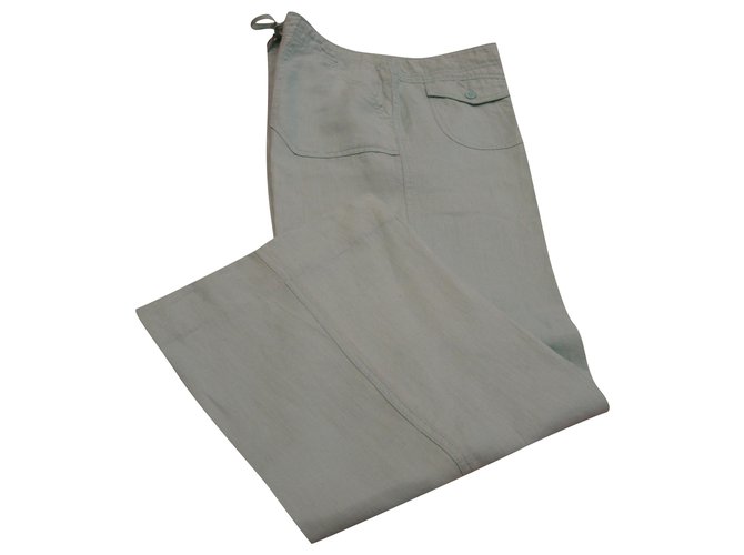 Autre Marque Pants, leggings Light green Linen  ref.276270