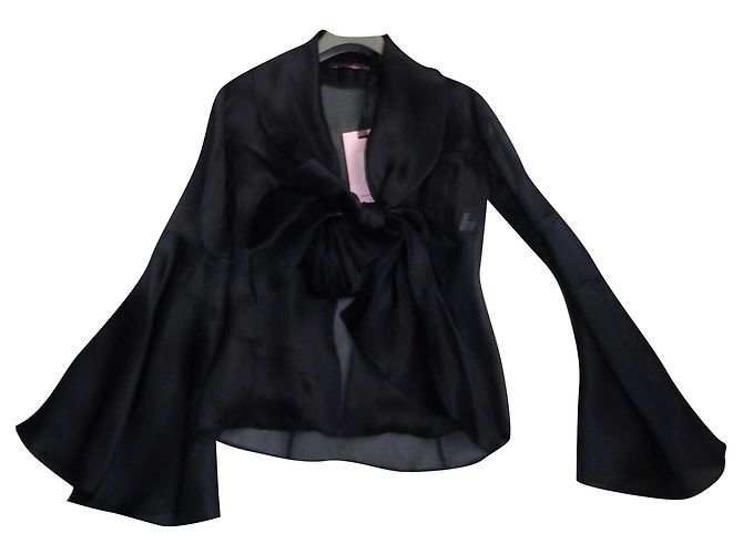 Autre Marque Schwarze Seidenbluse IT42