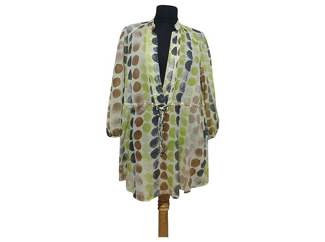 Blusa de algodón Luisa Cerano Verde Multicolor