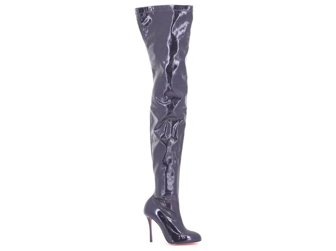 Christian Louboutin Boots Purple Patent leather  ref.276323