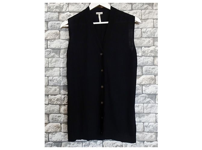 Hermès SEHR SELTENE WEINLESE HERMES SLEEVELESS CARDIGAN SWEATER Schwarz