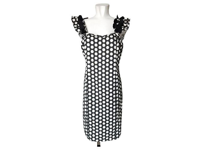 Autre Marque Vestido de algodão de bolinhas Almatrichi Preto Branco