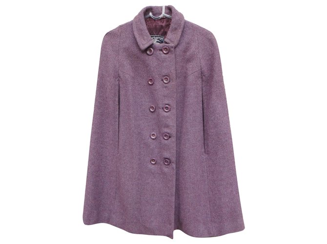 Burberry vintage t cape 38 Purple Wool  ref.276519