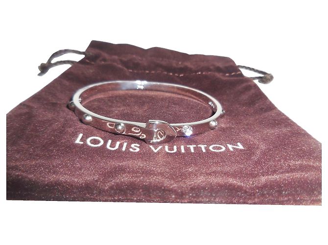 Louis Vuitton 18Bracciale rigido Clous in oro K con diamanti Argento
