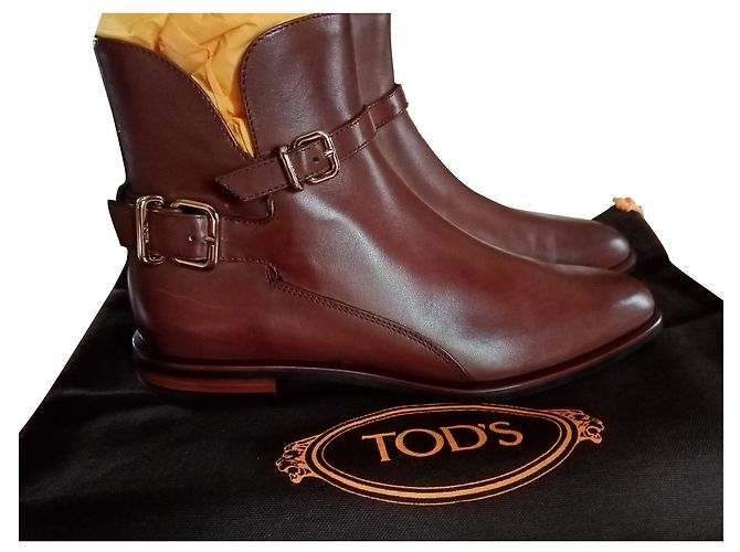 Botines Tod's de cuero marrón oscuro