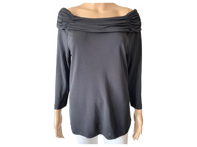 Camicia Coast in viscosa nera Nero