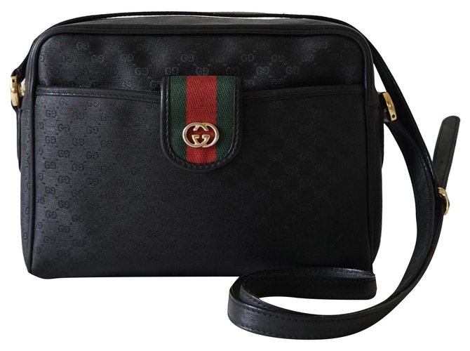 Gucci, Bags, Gucci Bag Signature Monogram Black Leather Tote