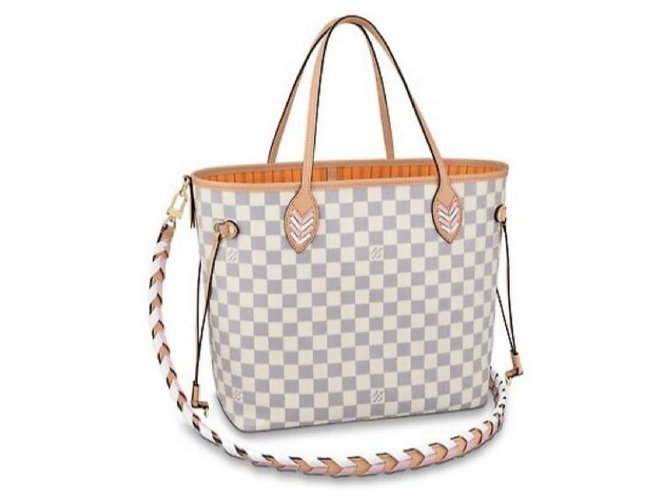 LOUIS VUITTON Neverfull MM Beige Damier Azur