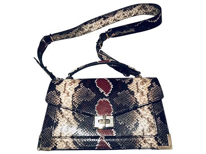 Zadig & Voltaire Emily Handtasche aus Leder Schwarz Mehrfarben Bordeaux Aus weiß