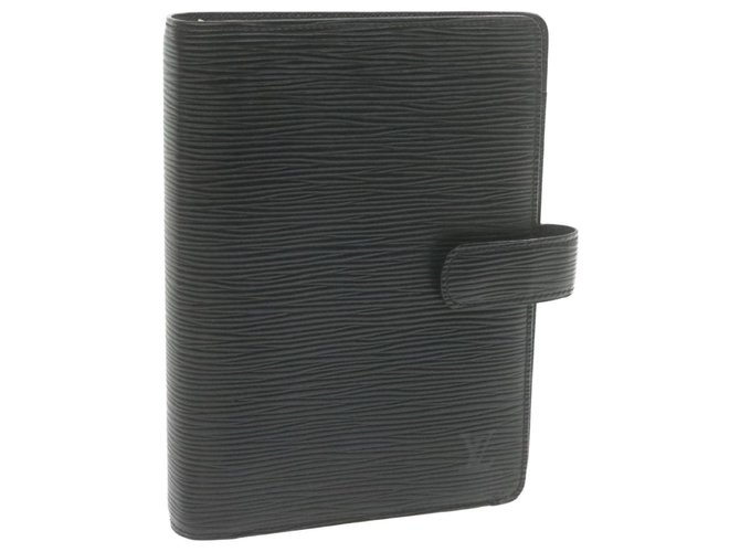 Louis Vuitton Agenda Cover Black Leather  ref.276825