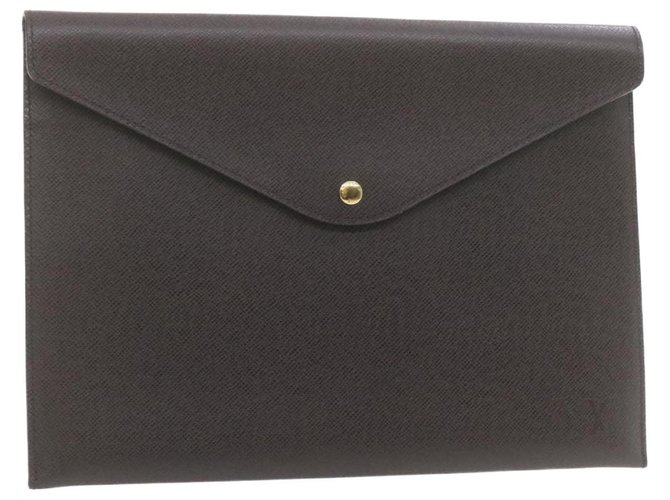 Louis Vuitton Porte Documents Black Leather  ref.276856