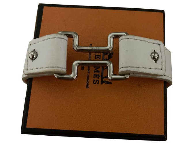 Hermès Armbänder Weiß Leder  ref.276876