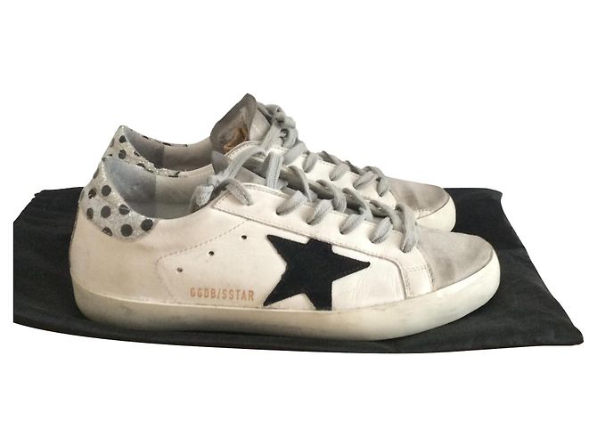 Golden Goose Deluxe Brand goldener Gans-Superstar Schwarz Silber Weiß