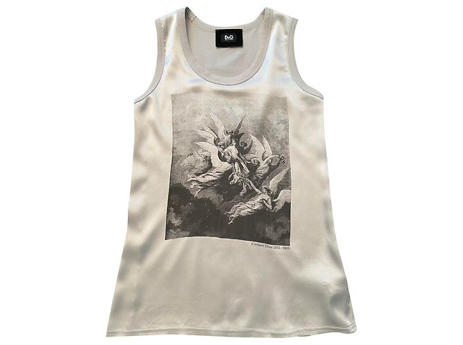 Top D&G Gris de Seda y Algodón