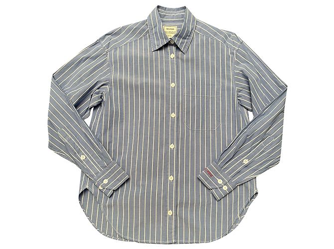 Camicia Zadig & Voltaire TAIS blu denim con strisce bianche cotone Bianco