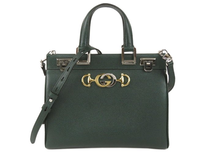 Cartera de cuero Gucci Green Zumi Verde Verde oscuro Becerro ref.277216 -  Joli Closet