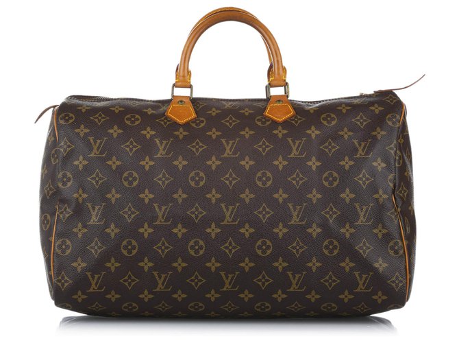 Louis Vuitton Brown Monogram Speedy 40 Leather Cloth  ref.277254