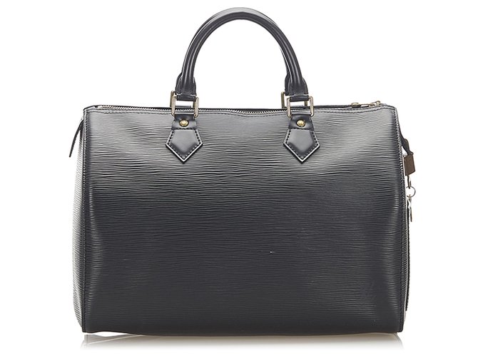 Louis Vuitton Preto Epi Speedy 30 Couro  ref.277299