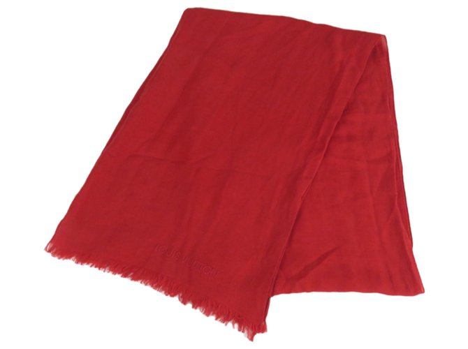 Chal de algodón rojo Louis Vuitton Roja Seda Paño  ref.277305