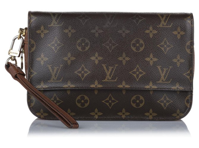Louis Vuitton Brown Monogram Orsay Leather Cloth  ref.277342