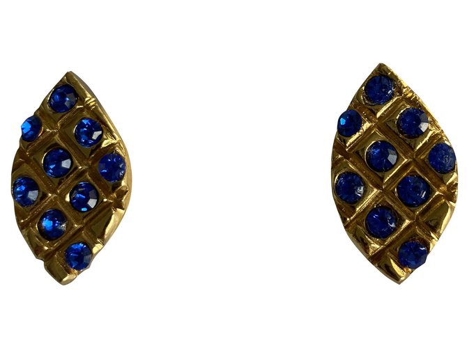 Yves Saint Laurent YSL clip earrings Blue Metal  ref.277391