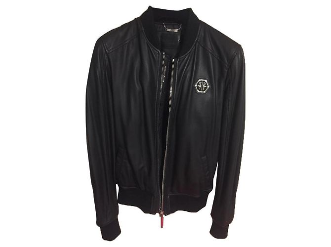 Philipp Plein Black Leather Jacket