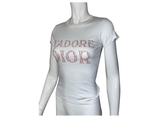Christian Dior top / t-shirt j'adore dior monogram Pink Cotton ref.277437 - Joli Closet
