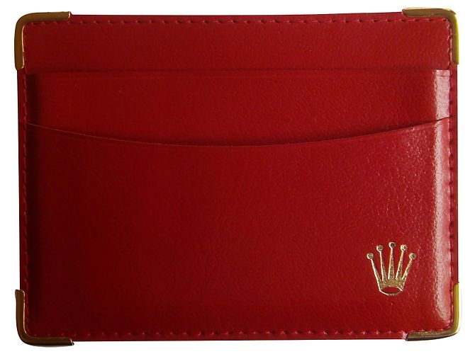 ROLEX ORIGINAL RED LEATHER CARD HOLDER . Code: 101.60.34