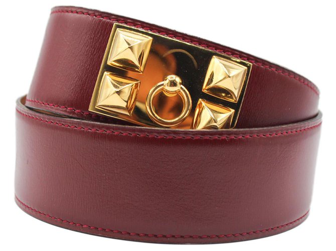Hermès Belts Dark red Leather  ref.277504