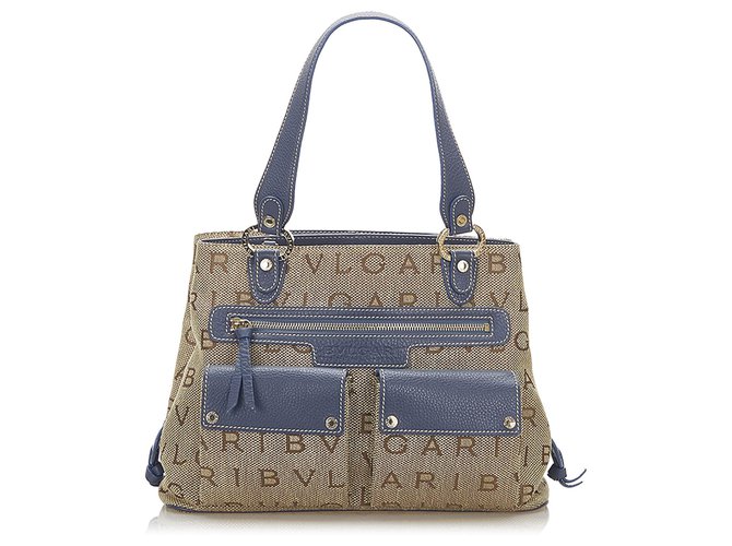 Bvlgari Leather-trimmed Canvas Zip Pouch