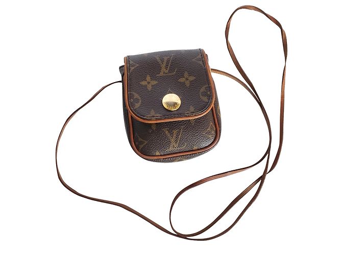 Louis Vuitton Cancun Mini Bolsa de Ombro Marrom Couro