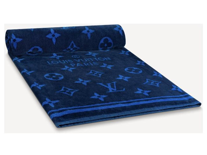 Louis Vuitton LV beach towel new Blue Cotton  ref.277780