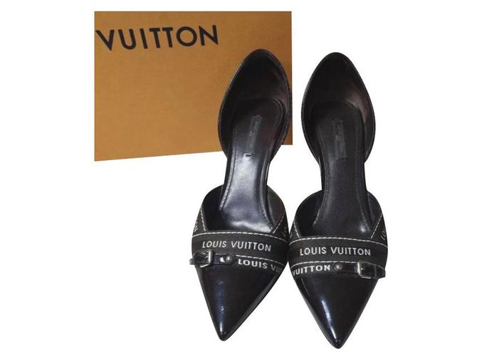 Louis Vuitton Ribbon Brown Patent Leather Sz.39 Black ref.277787