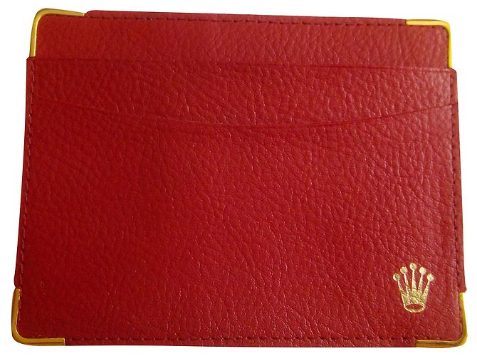 ROLEX ORIGINAL RED LEATHER CARD HOLDER . Code: 101.60.55