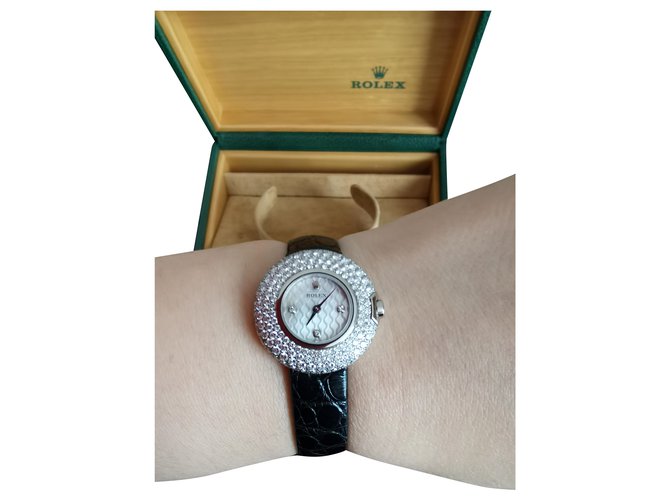 Reloj de señora Rolex cellini Plata Oro blanco  ref.277976