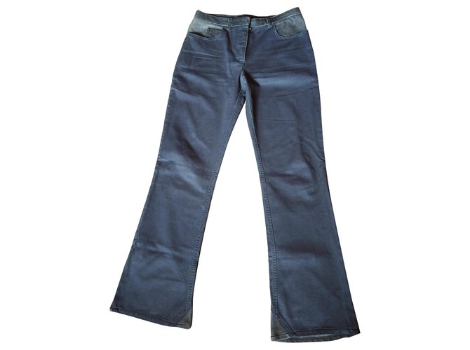 Chanel Pants, leggings Grey Metallic Cotton  ref.277979